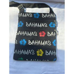 Bahamas Crossbody Pocket Purse Hibiscus Flower Zip Adjustable Strap Bag